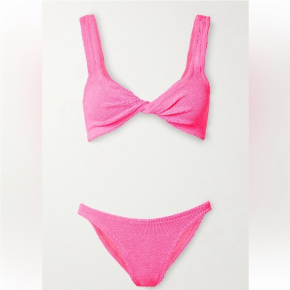 NWT Hunza g Juno twisted bikini set in bubblegum one size - Picture 2 of 8